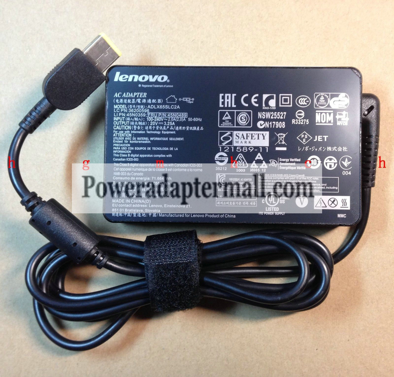 Original 65W Lenovo 45N0480 45N0475 Thinkpad X1 AC Adapter